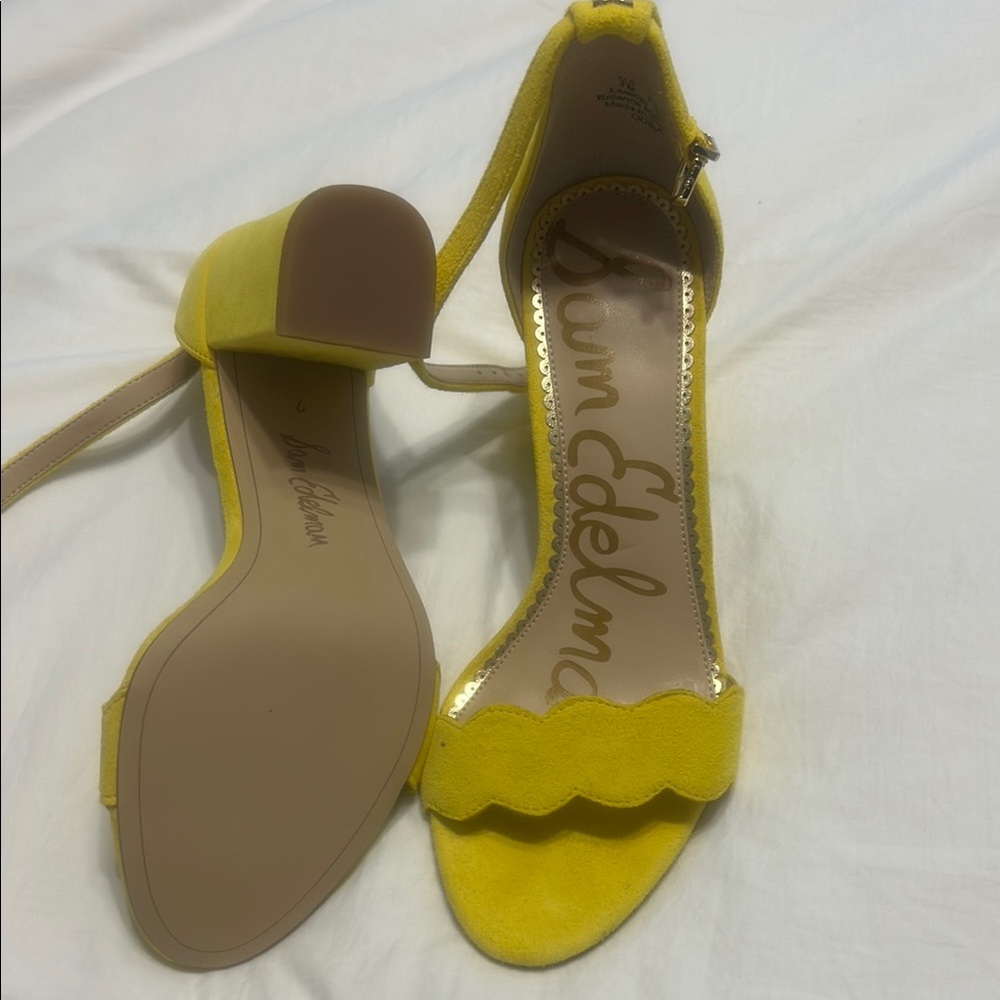 Sam Edelman Yellow Heels with Ankle Strap